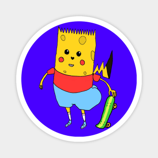 Yellow Cartoon Character - SpongeBart PikaPants Knock Off Brand Funny Parody Boot Version 2 Magnet